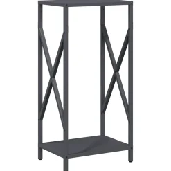 vidaXL Brandhoutrek 34x25x70 cm koudgewalst staal antracietkleurig
