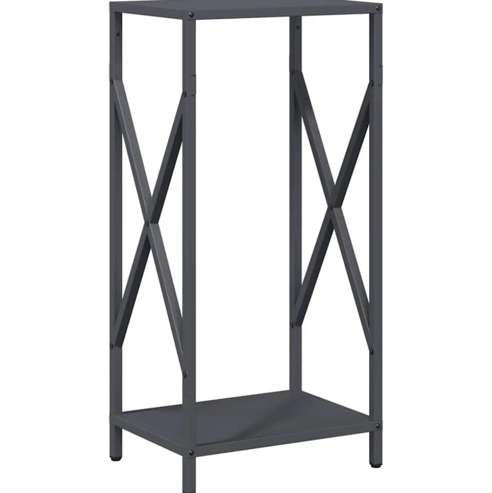 vidaXL Brandhoutrek 34x25x70 cm koudgewalst staal antracietkleurig