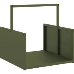 vidaXL Brandhoutrek 40x40x40 cm koudgewalst staal olijfgroen