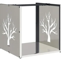 vidaXL Brandhoutrek 40x40x40 cm roestvrij staal