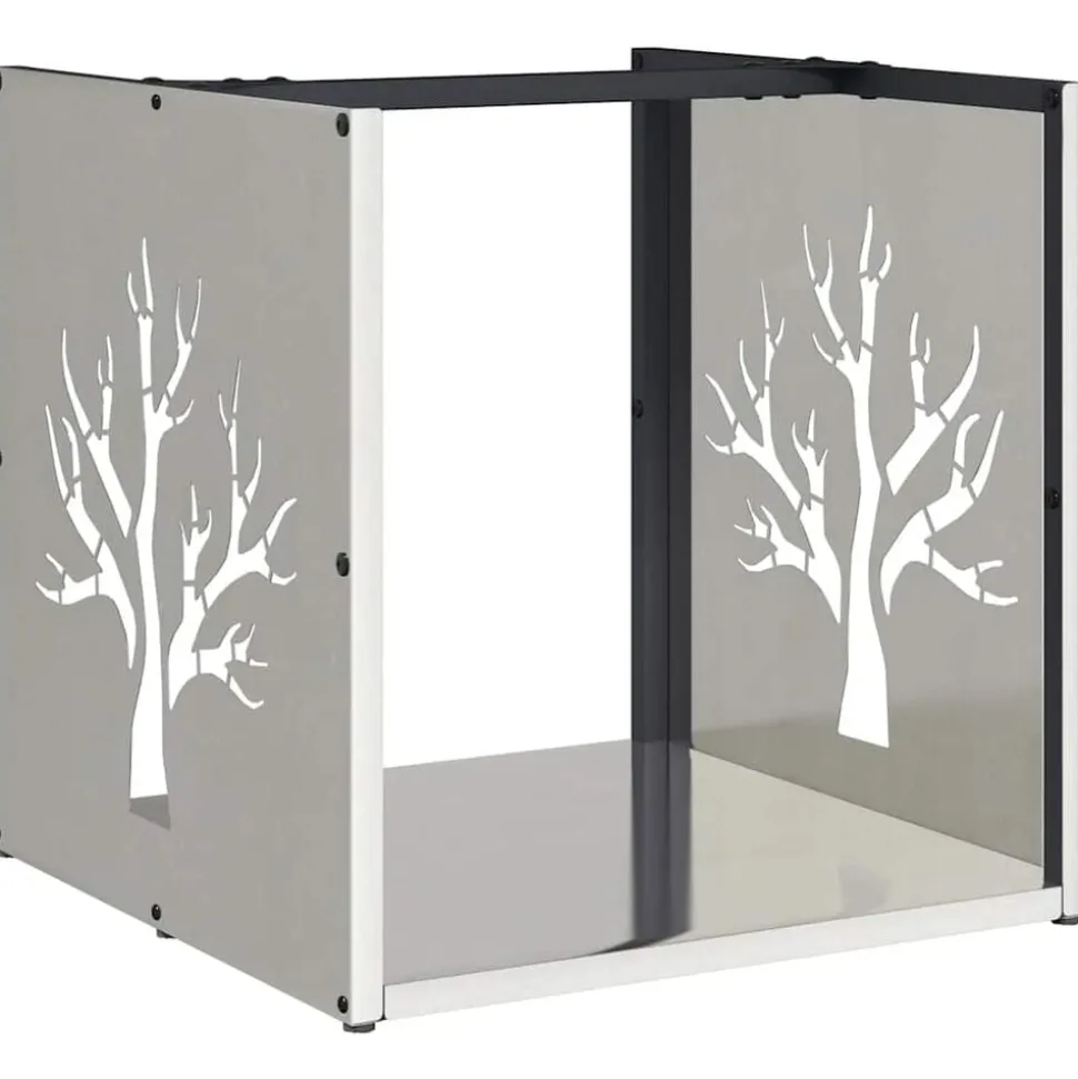 vidaXL Brandhoutrek 40x40x40 cm roestvrij staal