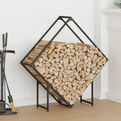 vidaXL Brandhoutrek 100x25x100 cm koudgewalst staal zwart