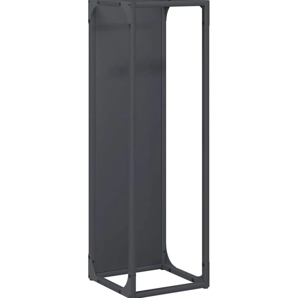 vidaXL Brandhoutrek 25x25x80 cm koudgewalst staal antracietkleurig