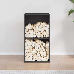 vidaXL Brandhoutrek 40x30x75 cm koudgewalst staal zwart