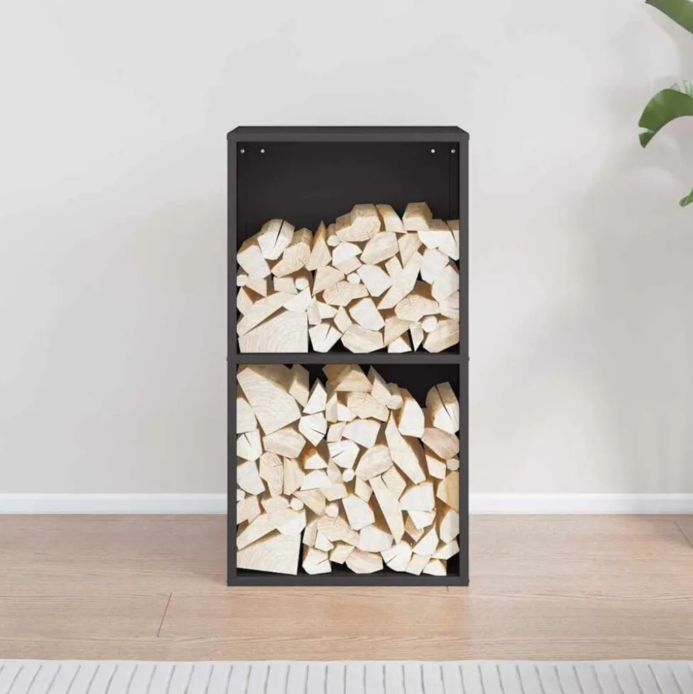 vidaXL Brandhoutrek 40x30x75 cm koudgewalst staal zwart