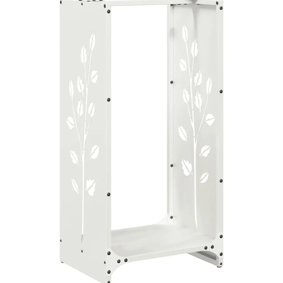 vidaXL Brandhoutrek 40x30x80 cm koudgewalst staal wit