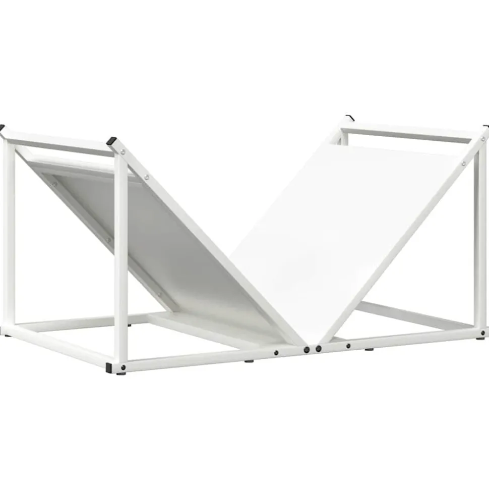 vidaXL Brandhoutrek 70x43x34,5 cm koudgewalst staal wit