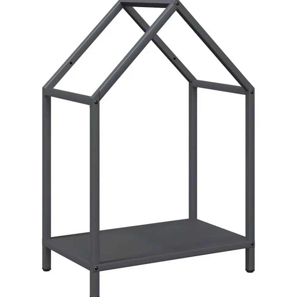 vidaXL Brandhoutrek 40x25x60 cm koudgewalst staal antracietkleurig