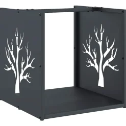 vidaXL Brandhoutrek 40x40x40 cm koudgewalst staal antracietkleurig
