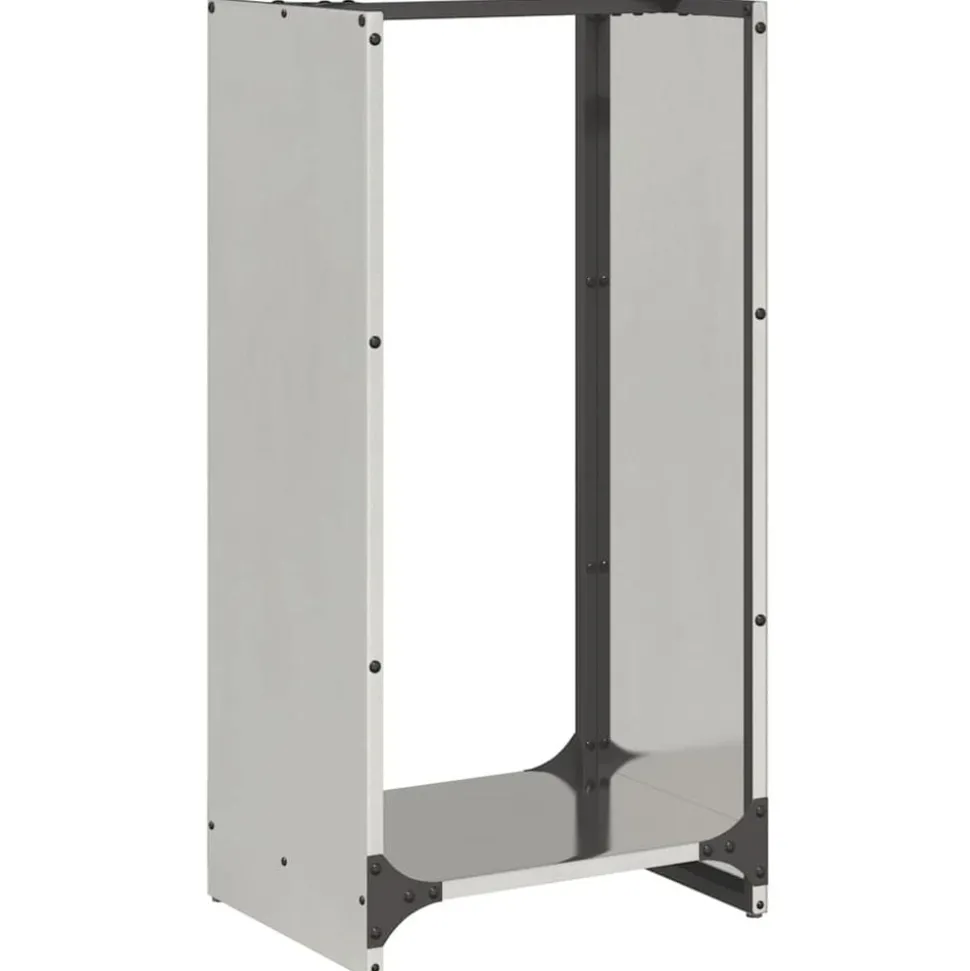 vidaXL Brandhoutrek 40x30x80 cm roestvrij staal