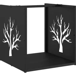 vidaXL Brandhoutrek 40x40x40 cm koudgewalst staal zwart