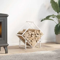 vidaXL Brandhoutrek 50x25x50 cm koudgewalst staal wit