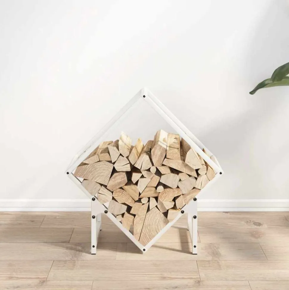 vidaXL Brandhoutrek 50x25x50 cm koudgewalst staal wit