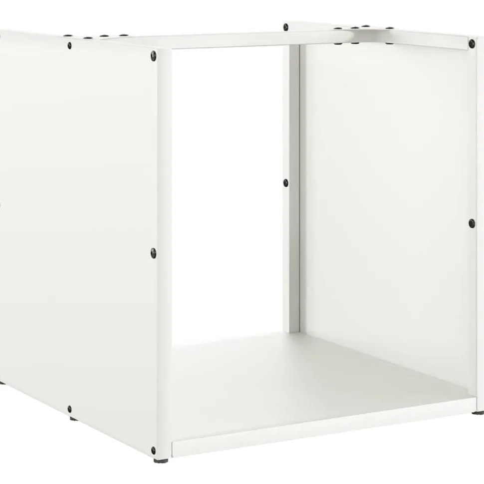 vidaXL Brandhoutrek 40x40x40 cm koudgewalst staal wit