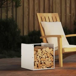 vidaXL Brandhoutrek 40x40x40 cm koudgewalst staal wit