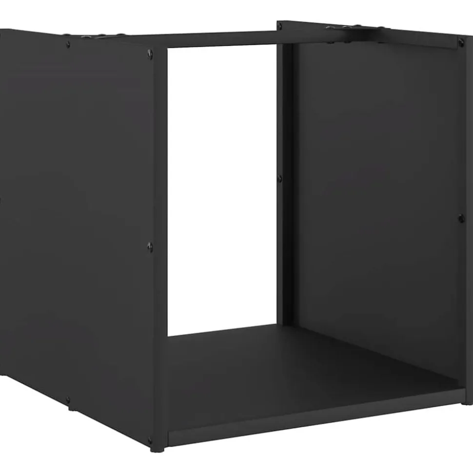 vidaXL Brandhoutrek 40x40x40 cm koudgewalst staal zwart