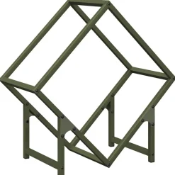 vidaXL Brandhoutrek 50x25x50 cm koudgewalst staal olijfgroen