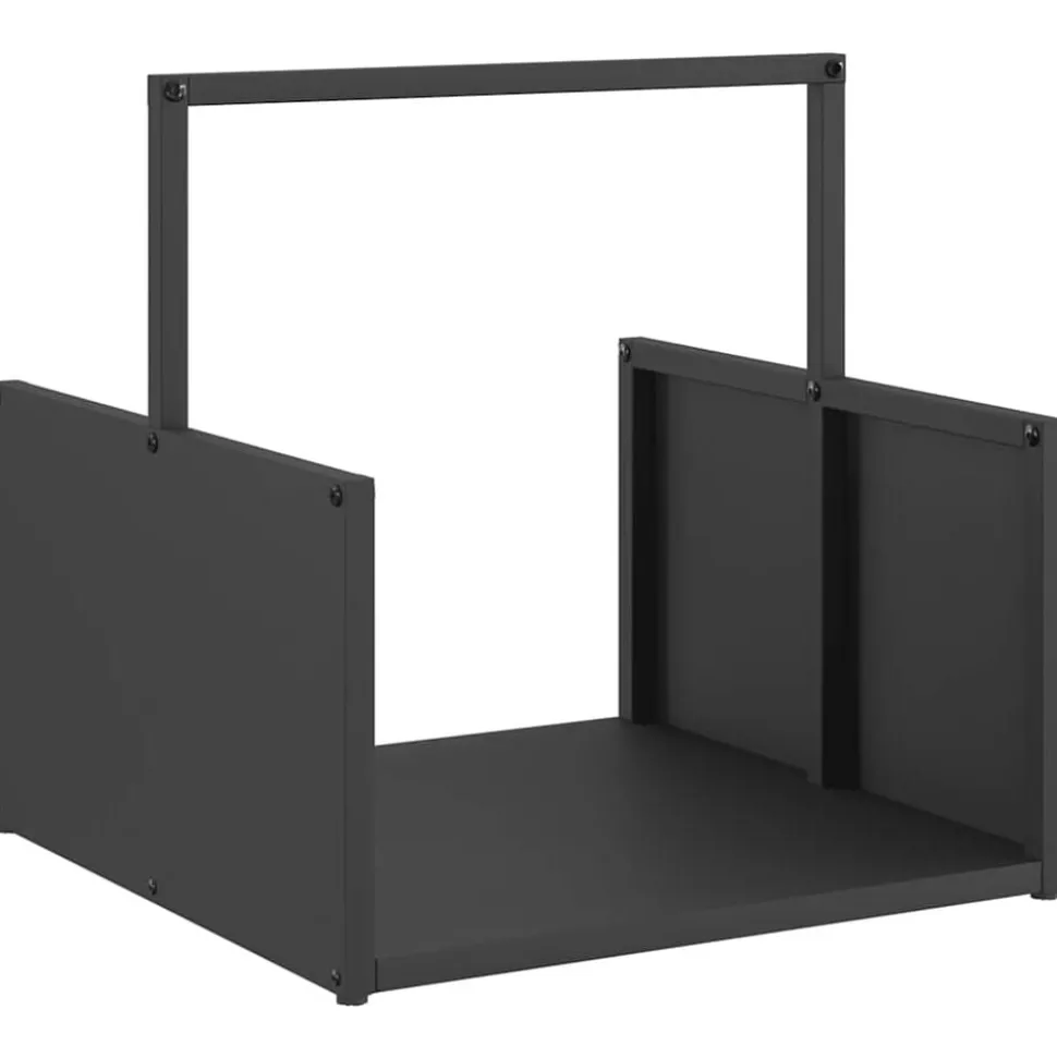 vidaXL Brandhoutrek 40x40x40 cm koudgewalst staal zwart