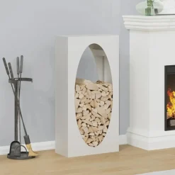 vidaXL Brandhoutrek 50x23x100 cm koudgewalst staal wit