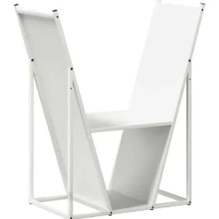 vidaXL Brandhoutrek 69,5x35x81 cm koudgewalst staal wit