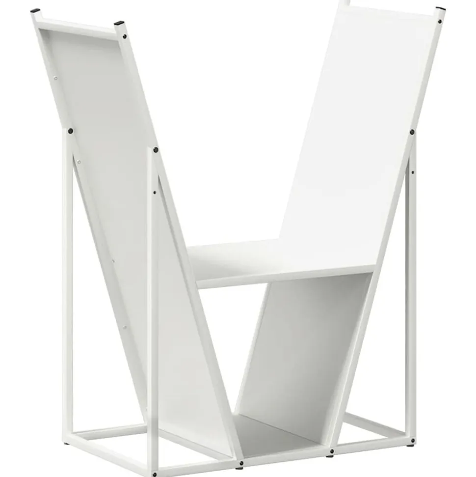 vidaXL Brandhoutrek 69,5x35x81 cm koudgewalst staal wit