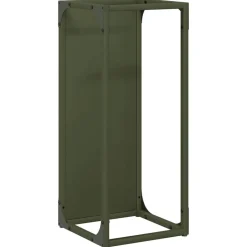vidaXL Brandhoutrek 25x25x60 cm koudgewalst staal olijfgroen