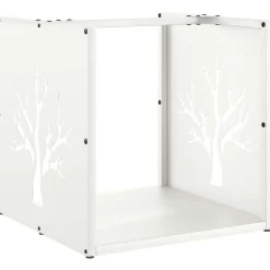 vidaXL Brandhoutrek 40x40x40 cm koudgewalst staal wit