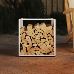 vidaXL Brandhoutrek 40x40x40 cm koudgewalst staal wit