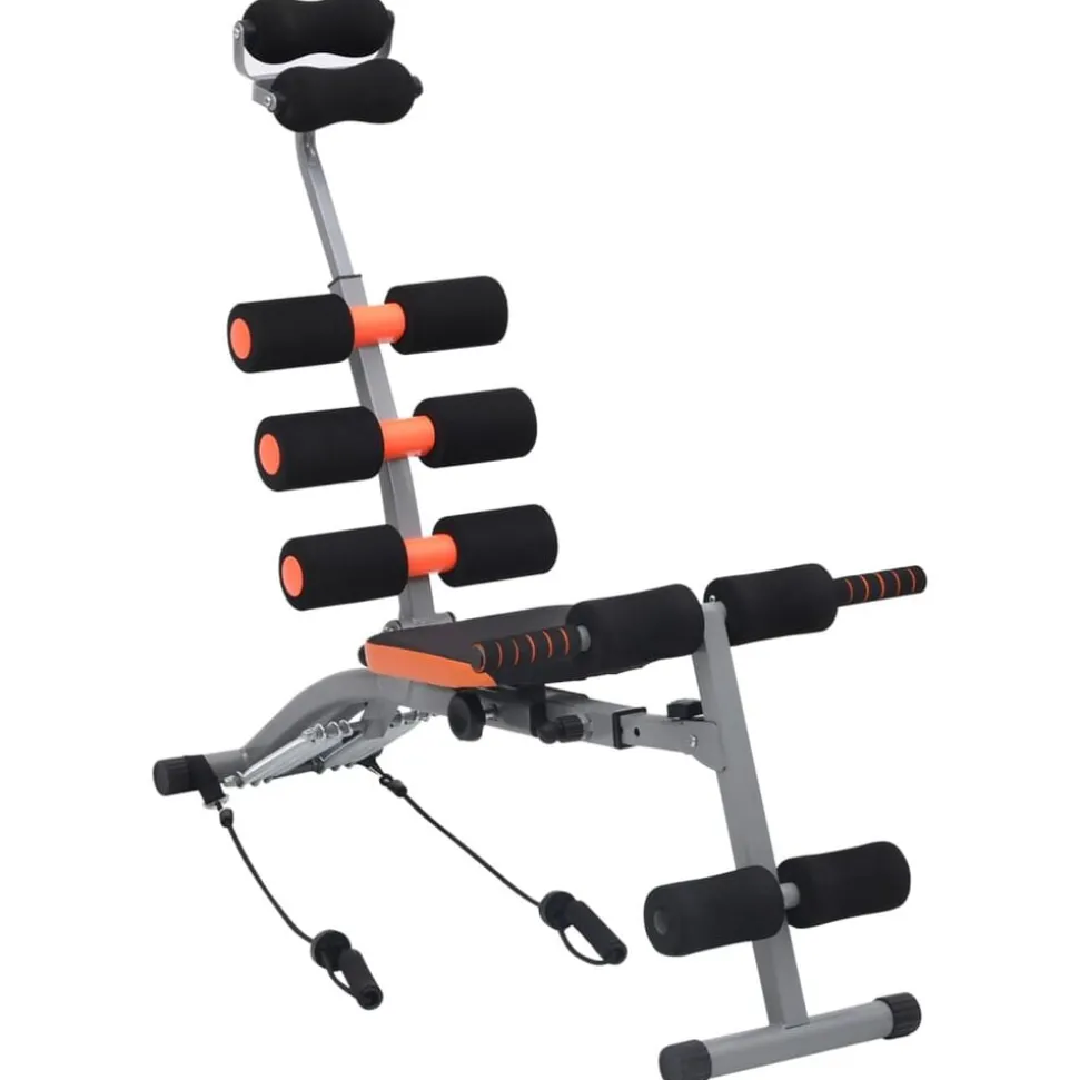 vidaXL Buikspiertrainer L-vormig met elastische koorden