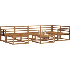 vidaXL Buiten bankenset 7 pcs Naturel Massief Acaciahout