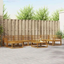 vidaXL Buiten bankenset 8 pcs Naturel Massief Acaciahout