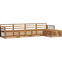 vidaXL Buiten bankenset 5 pcs Naturel