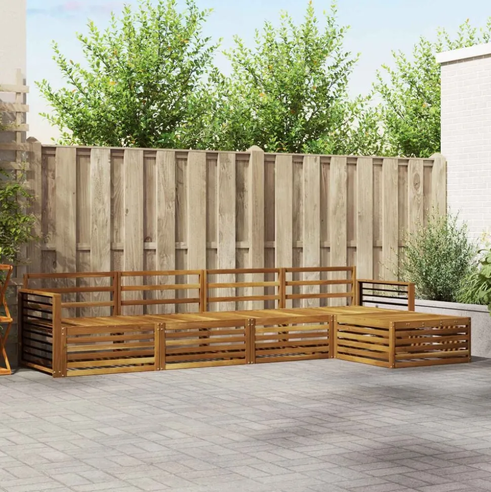 vidaXL Buiten bankenset 5 pcs Naturel