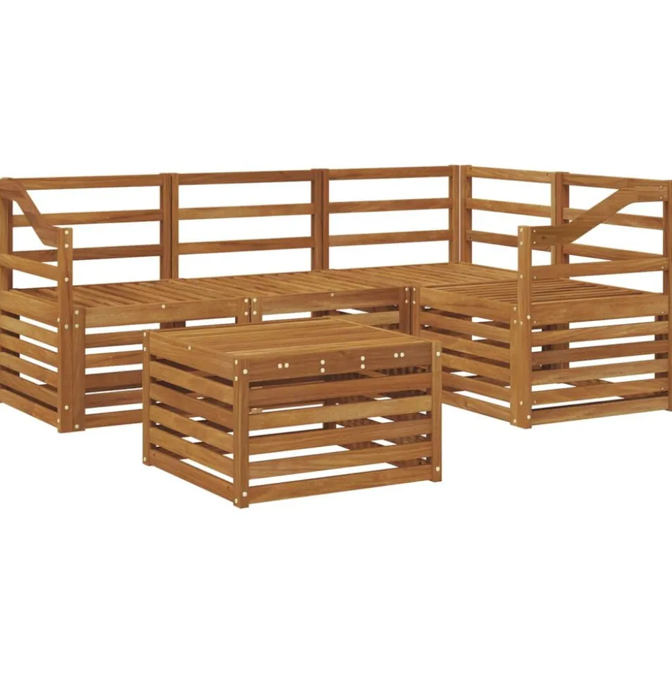 vidaXL Buiten bankenset 5 pcs Naturel Massief Acaciahout