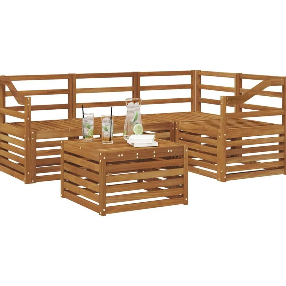 vidaXL Buiten bankenset 5 pcs Naturel Massief Acaciahout