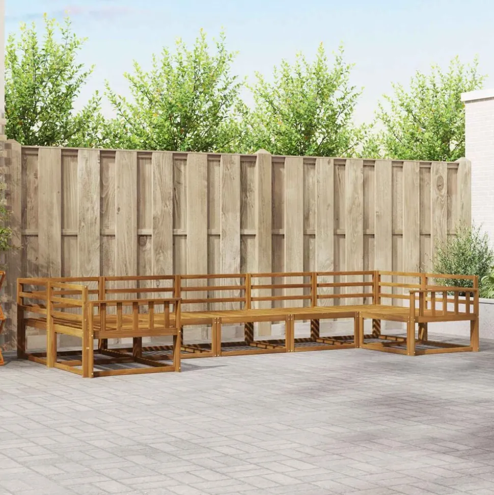 vidaXL Buiten bankenset 7 pcs Naturel Massief Acaciahout