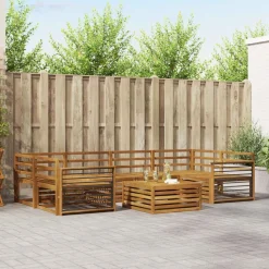 vidaXL Buiten bankenset 7 pcs Naturel Massief Acaciahout