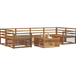vidaXL Buiten bankenset 7 pcs Naturel Massief Acaciahout