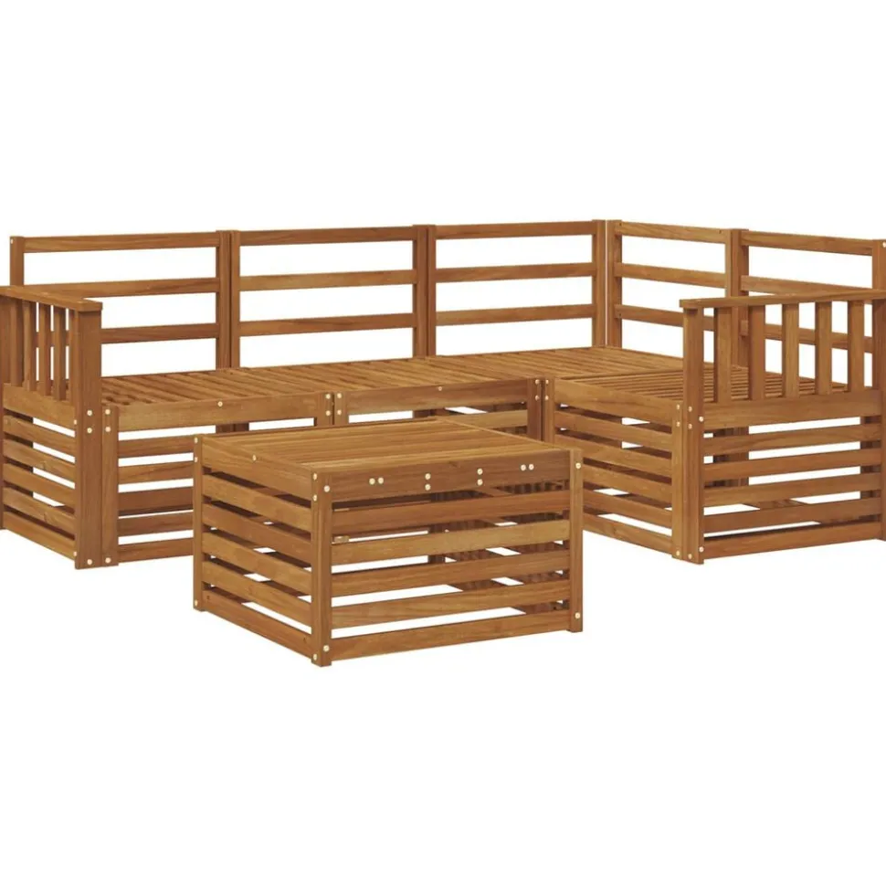 vidaXL Buiten bankenset 5 pcs Naturel Massief Acaciahout
