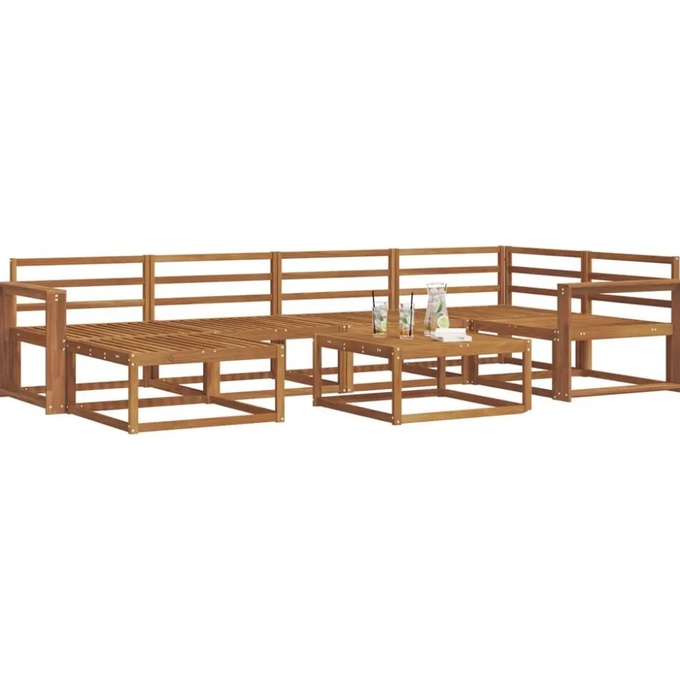 vidaXL Buiten bankenset 7 pcs Naturel Massief Acaciahout
