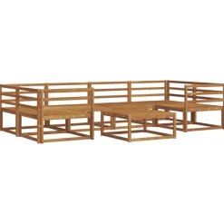 vidaXL Buiten bankenset 7 pcs Naturel Massief Acaciahout