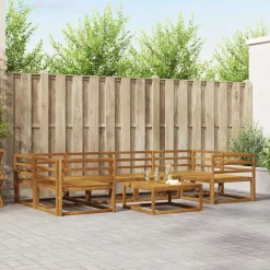 vidaXL Buiten bankenset 7 pcs Naturel Massief Acaciahout