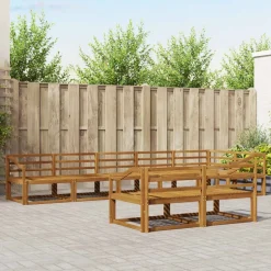 vidaXL Buiten bankenset 8 pcs Naturel Massief Acaciahout