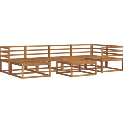 vidaXL Buiten bankenset 7 pcs Naturel Massief Acaciahout