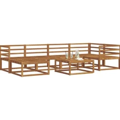 vidaXL Buiten bankenset 7 pcs Naturel Massief Acaciahout