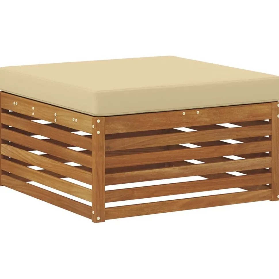 vidaXL Buiten bankenset met kussen 6 pcs Natuurlijk en Beige