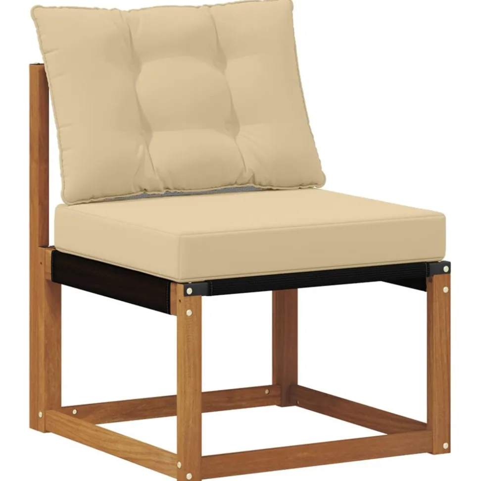 vidaXL Buiten bankenset met kussen 6 pcs Natuurlijk en Beige