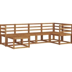 vidaXL Buiten bankenset met kussen 6 pcs Natuurlijk en Beige
