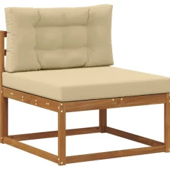 vidaXL Buiten bankenset met kussen 9 pcs Natuurlijk en Beige