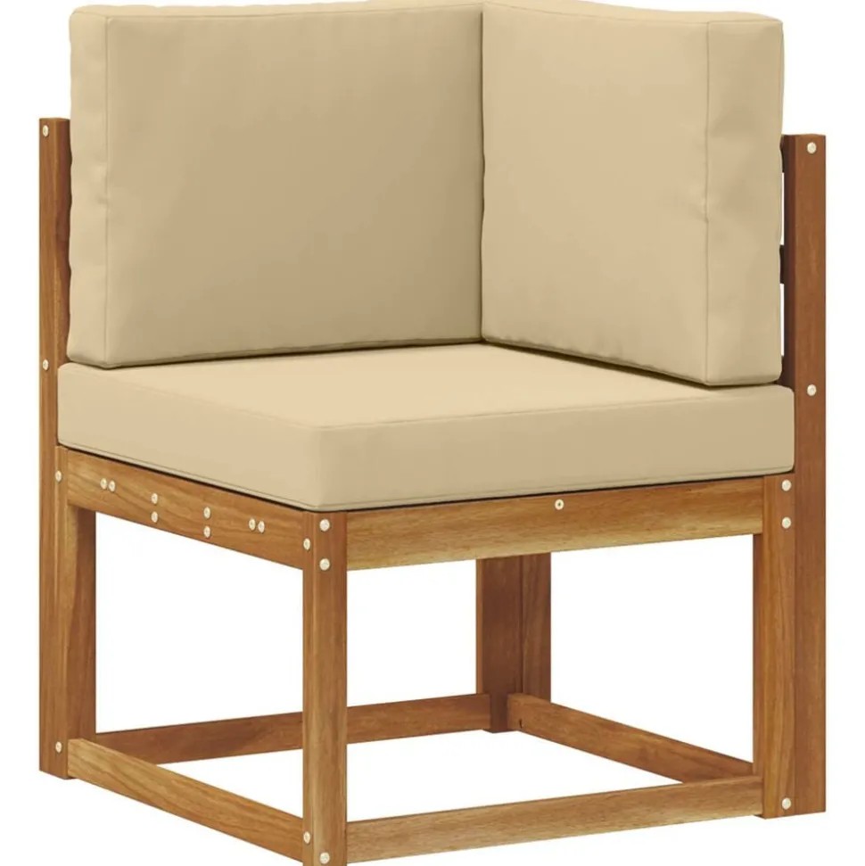 vidaXL Buiten bankenset met kussen 9 pcs Natuurlijk en Beige